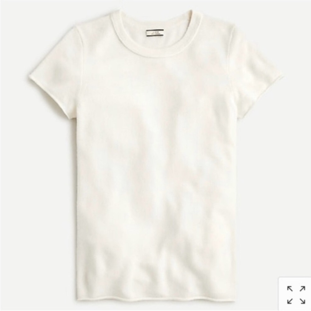 NWT J Crew Cashmere Tee in Cream ivory